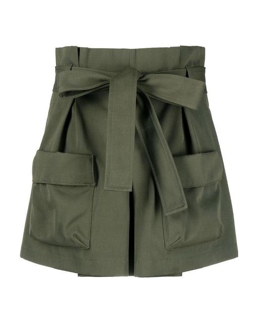 RED Valentino Green Belted Gabardine Shorts