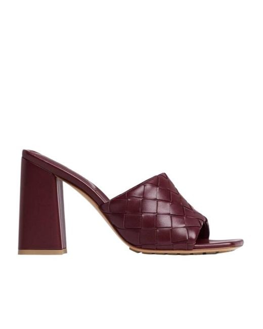 Bottega Veneta Purple Parco Intrecciato Heel Sandals