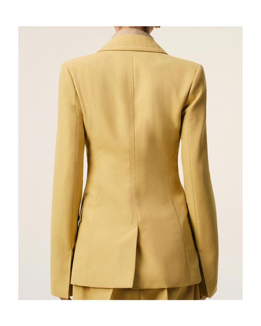 AMI Yellow New Wool Single Breasted Fitted Jacket