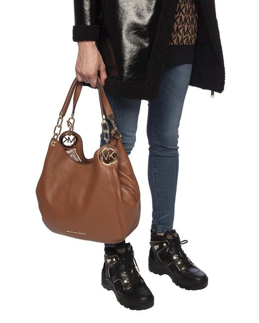 Michael Kors Brown Michael Lillie Large Shoulder Bag