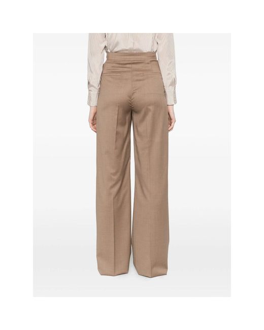 Max Mara Brown Pleated Casual Pants