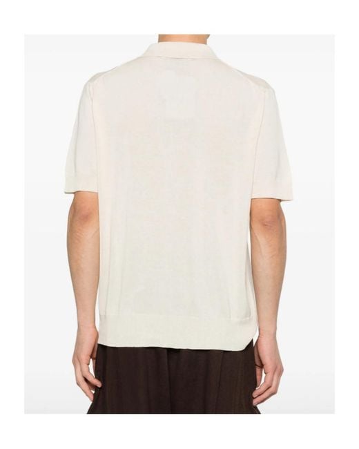 Vivienne Westwood White Button-Front Knit Polo Shirt for men