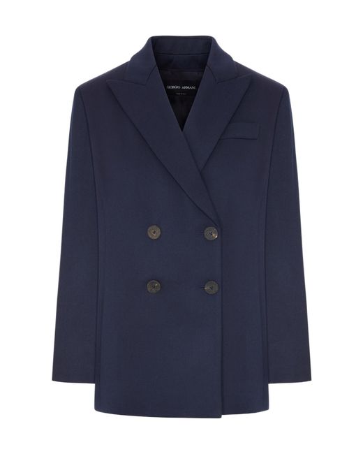 Giorgio Armani Blue Double-Breasted Blazer