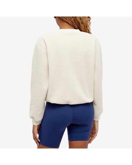 Sporty & Rich White Sherpa Wellness Crewneck Sweatshirt