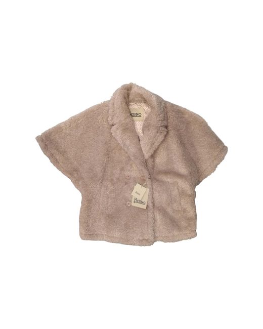 Herno Natural Double-Breasted Faux-Shearling Jacket