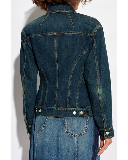 McQueen Blue Buttoned Denim Jacket