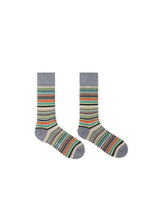 Paul Smith White Multi Stripe 3 Pack Socks for men