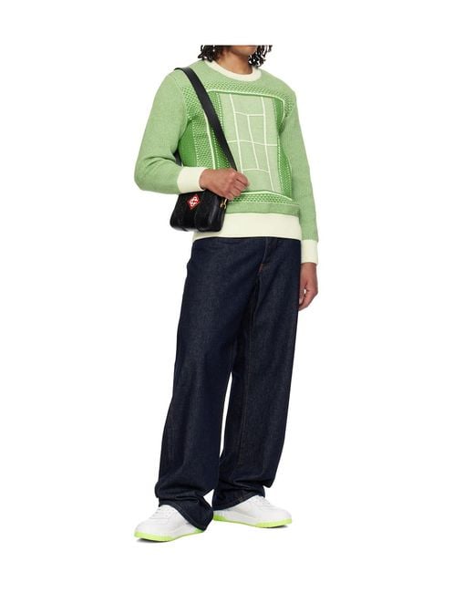 Casablanca Green Court Logo Low-Top Sneakers for men