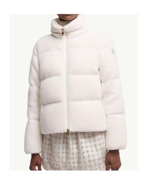 Moncler White High-Neck Padded Jacket