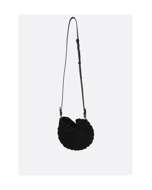 Chloé White Chloé Logo Detailed Woven Crossbody Bag