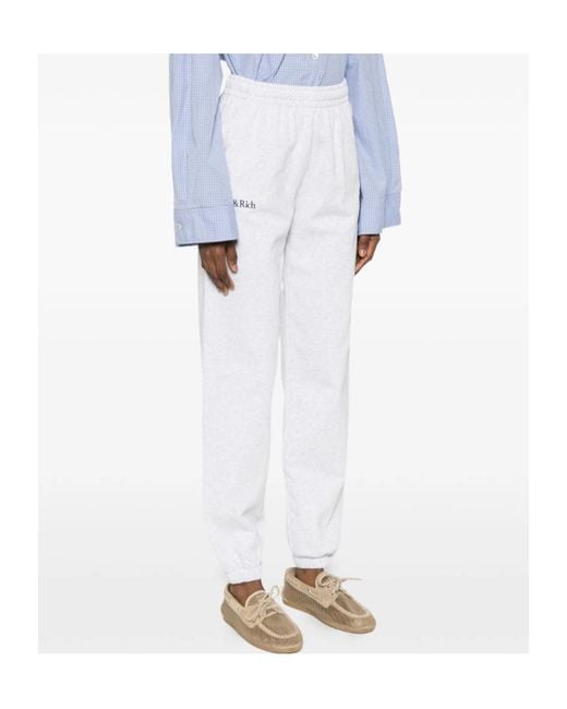 Sporty & Rich White Heritage Yankee Logo Joggers