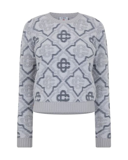 Casablanca Gray Crew Neck Long Sleeve Sweater