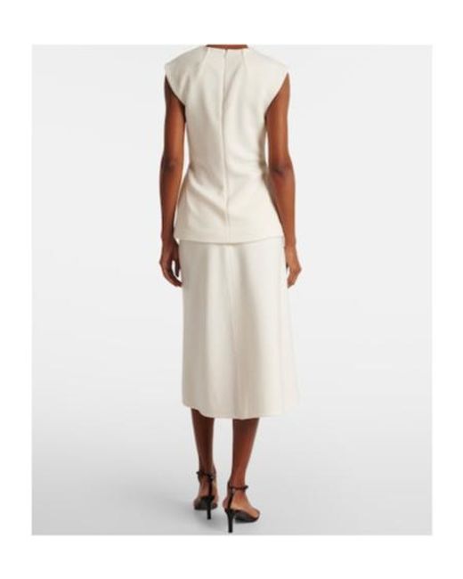 Jil Sander White Draped Top