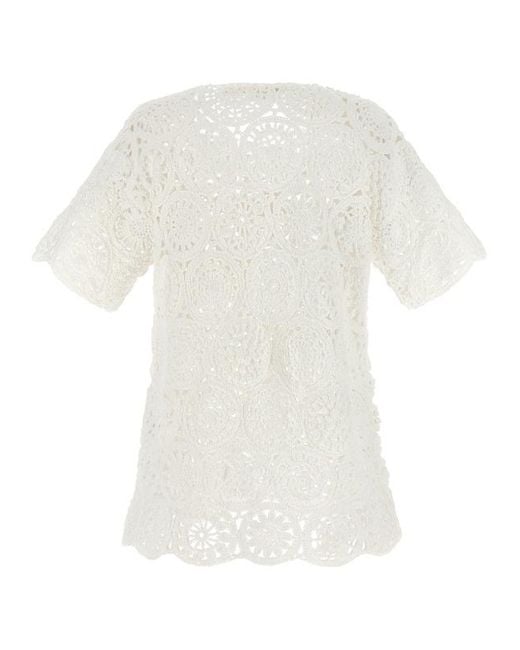Comme des Garçons White Round-Neck T-Shirt