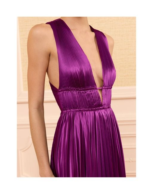 Ulla Johnson Purple Lena Pleated Maxi Dress