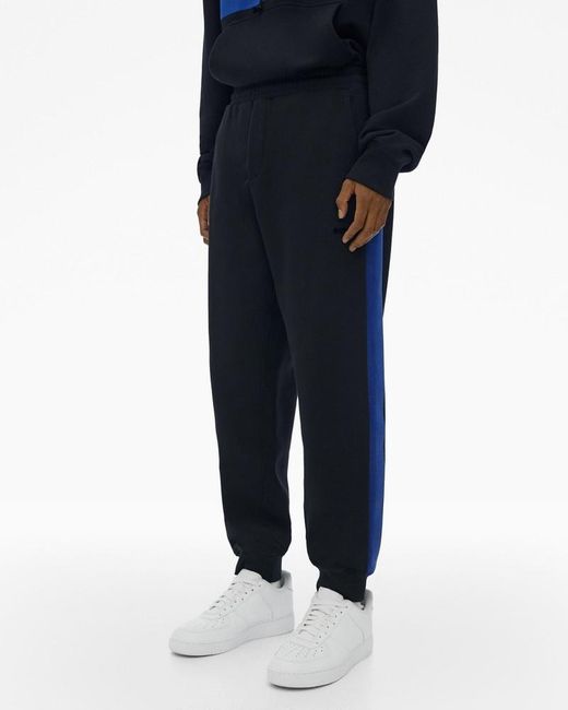 Helmut Lang Blue Logo-Embroidered Cotton Track Pants for men