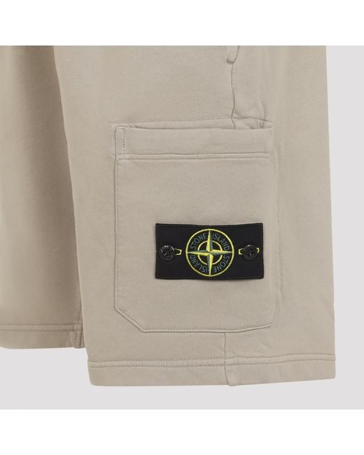 Stone Island Gray Logo Patch Drawstring Trousers for men