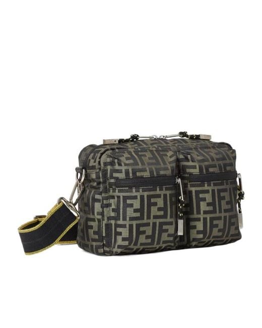 Fendi Black Camera Case Superlight Ff Zucca Fabric Bag for men
