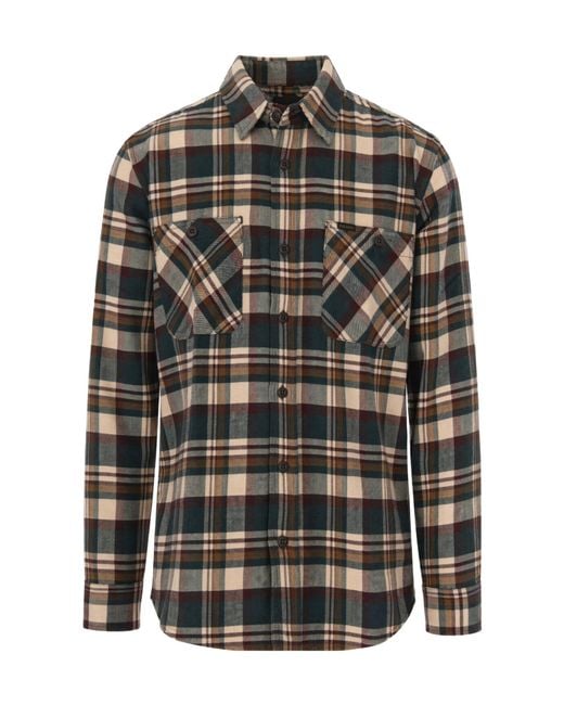 Filson Gray Check-Pattern Button-Down Shirt for men