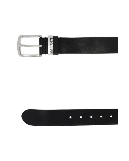 DIESEL White Logo B Visible Belt for men