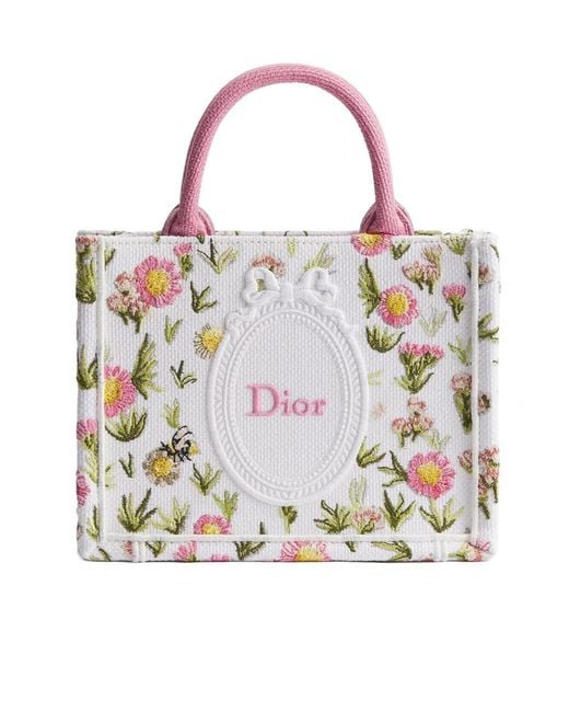 Dior White Mini Book Tote With Strap