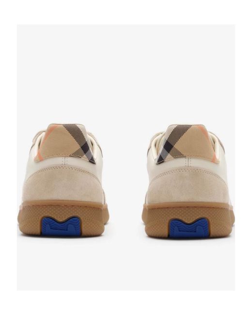 Burberry White Terrace Check Low-Top Sneakers