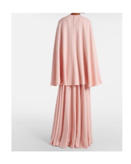 Giambattista Valli Pink Pleated Caped Gown