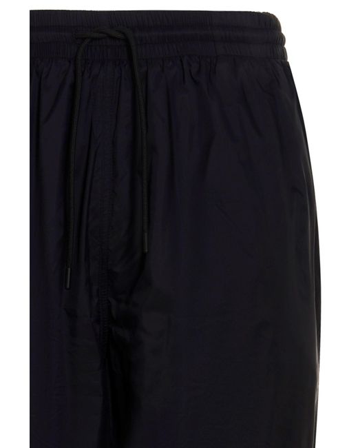 MSGM Black Logo Printed Drawstring Joggers for men