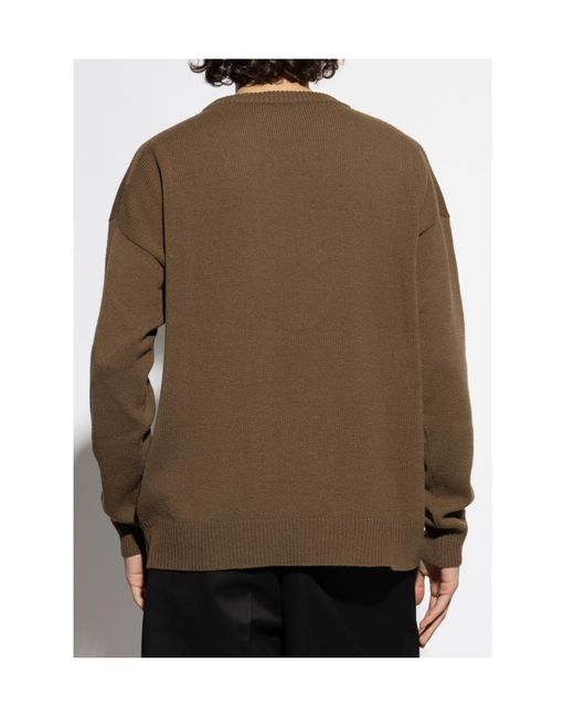 Jil Sander Green Crewneck Knitted Jumper for men