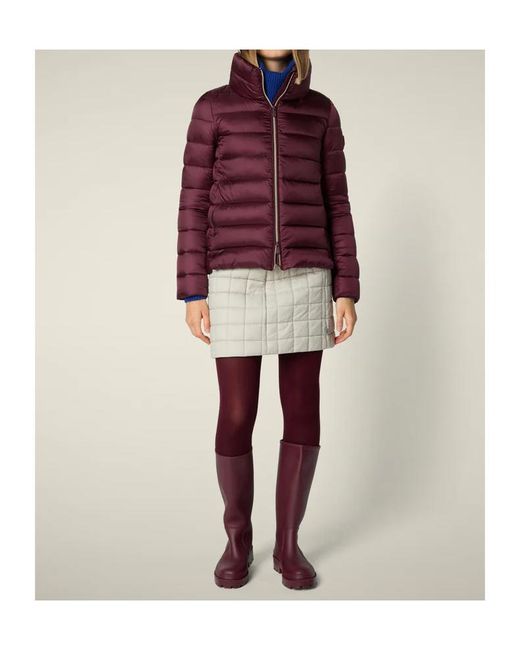 Save The Duck Purple Zip-Up Puffer Jacket