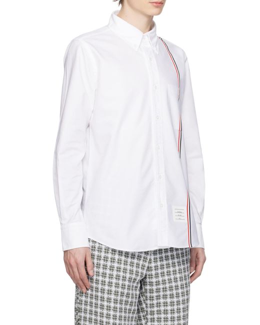 Thom Browne White Rwb Striped Buttoned Shirt for men
