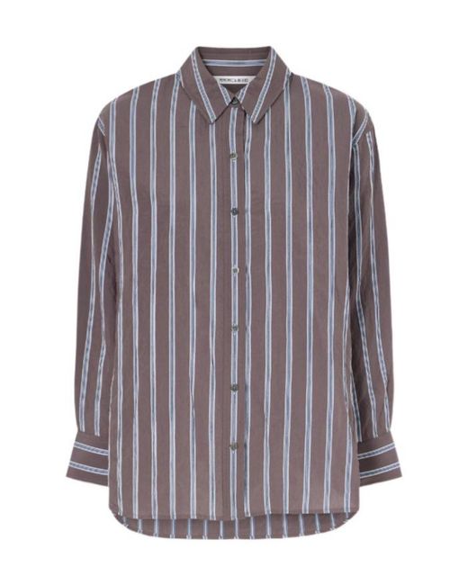 Veronica Beard Purple Striped Woven Shirt