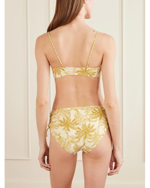 Eres Metallic Rêve Floral-Print Bikini Top