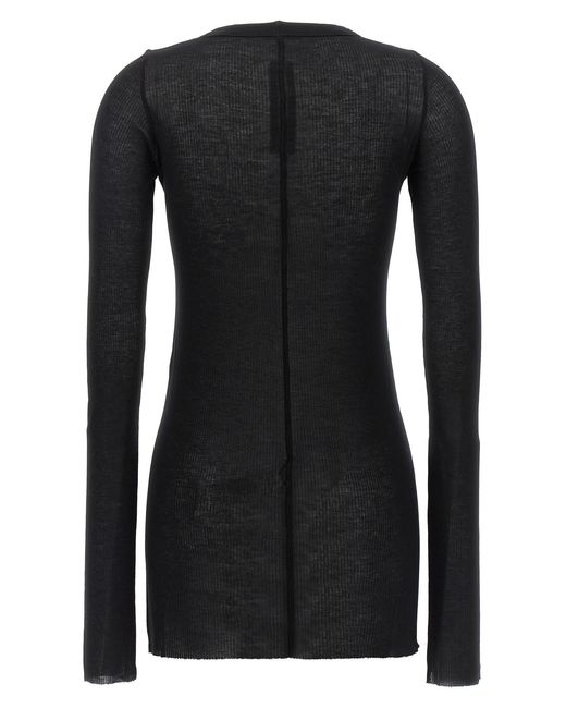 Rick Owens Black 'Rib Ls T' T-Shirt