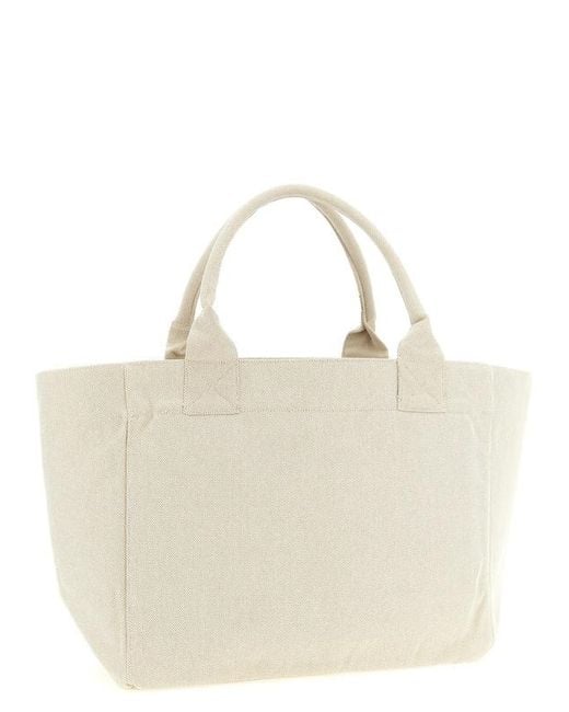 Ganni Blue Strawberry-Printed Medium Shopping Bag