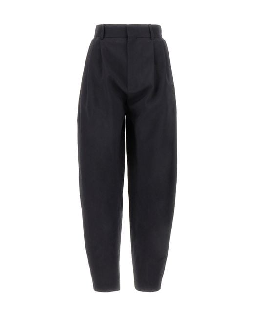 Quira Blue Pleated High-Waist Pants