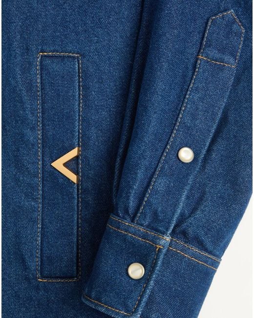 Valentino Blue Vgold Western Denim Shirt for men