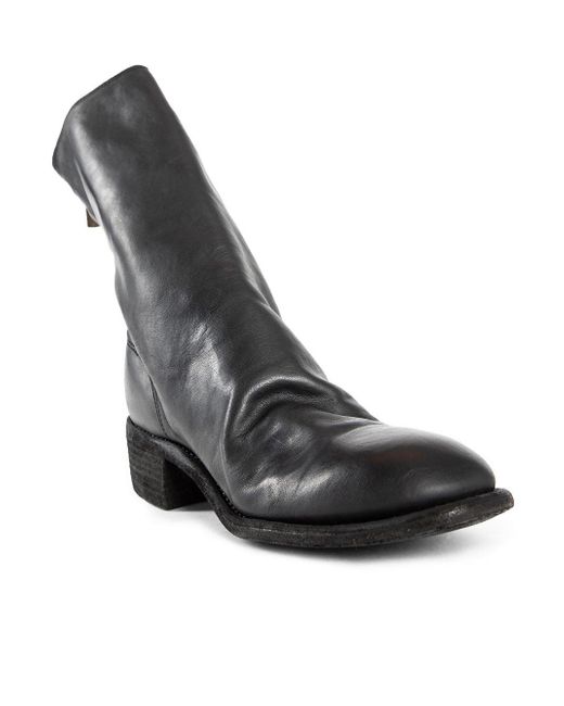 Guidi Black Round-Head Short Boots