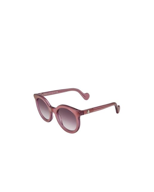 Moncler Pink Eyewear Round Frame Sunglasses