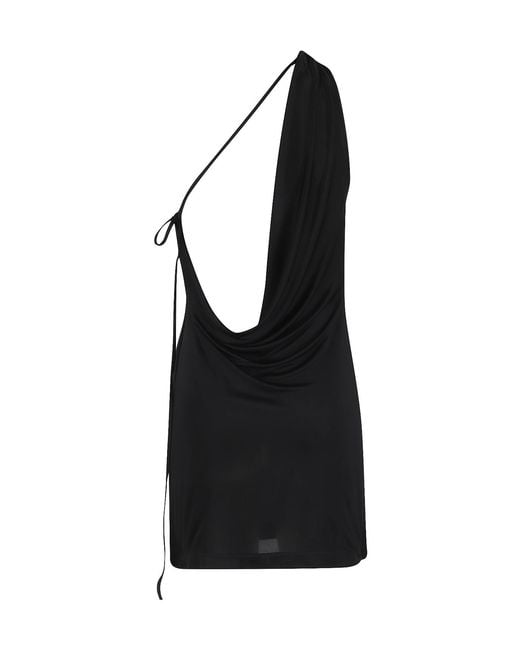 Amazuìn Black V-Neck Sleeveless Dress