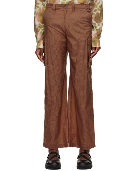 Our Legacy Brown Mount Ripstop Cargo Trousers for men