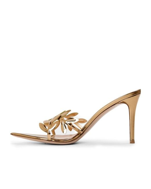 Gianvito Rossi Natural Solid Color Heeled Mules