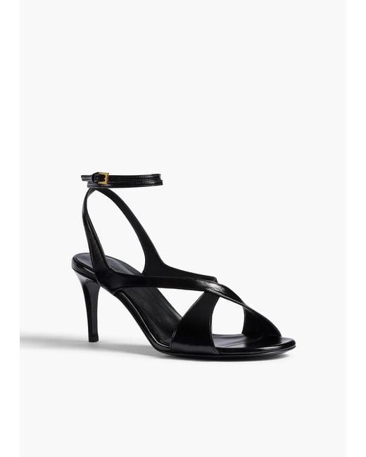Khaite Black Liria Ankle Strap Sandals