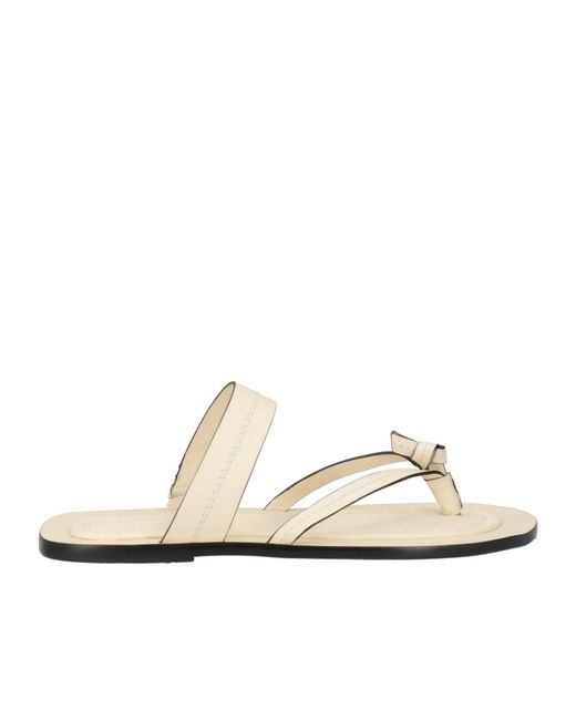 Farm Rio White Simple Leather Flip-Flops