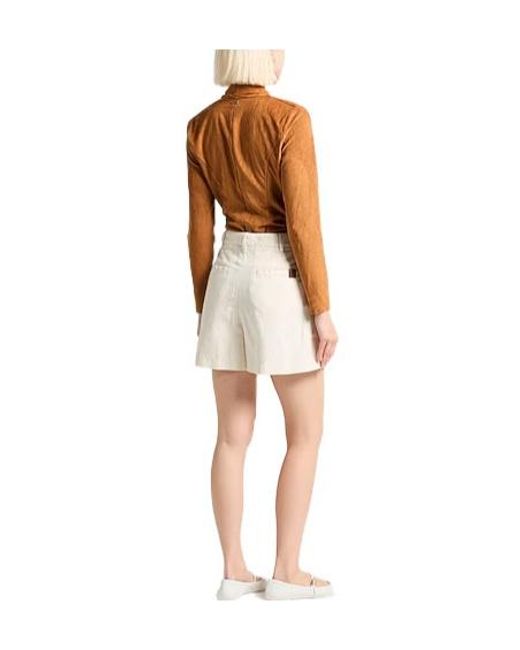 Brunello Cucinelli Natural Solid Twill Shorts
