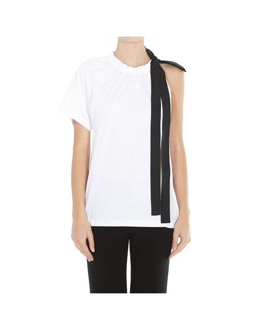N°21 White Ruffle Detail T-Shirt