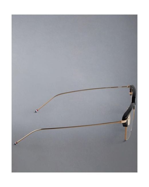 Thom Browne White Eyewear Rectangular Frame Glasses for men