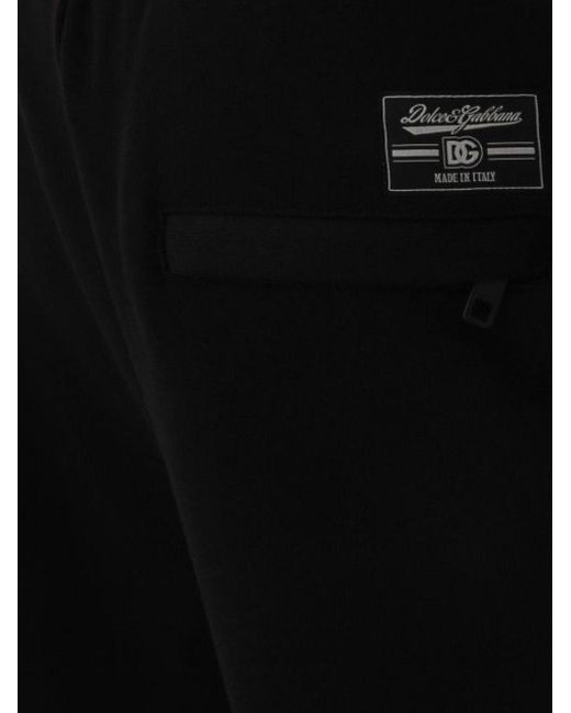 Dolce & Gabbana Black Drawstring Track Pants for men