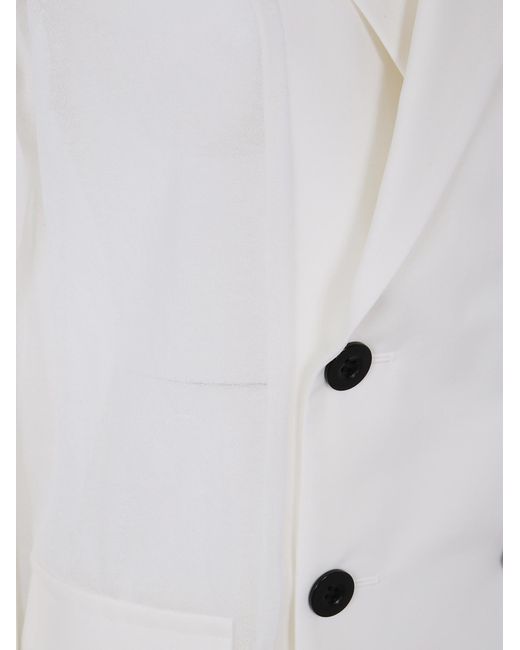 Sacai White Double-Breasted Jacket