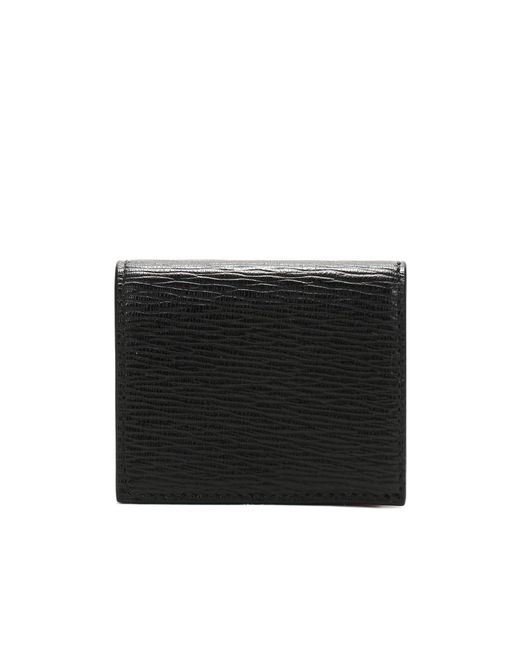 Ferragamo Black Logo-Plaque Leather Cardholder